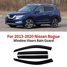 Black Window Sun Vent Visor Rain Guards Deflectors for Nissan Rogue 2014-2020