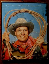 Gene Autry and lasso rope1950 frame tray puzzle VINTAGE Free shipping