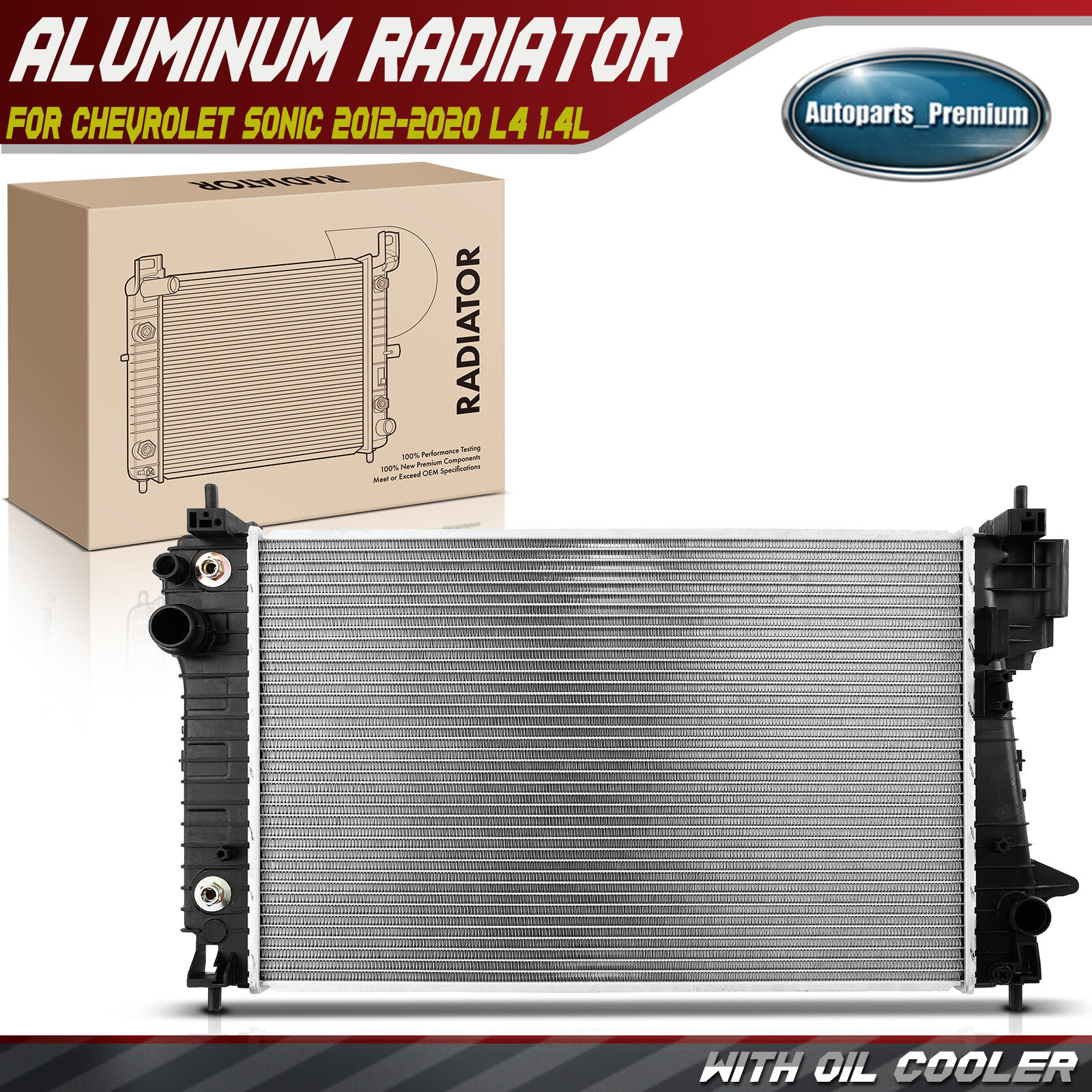 New 1x Aluminum Radiator for Chevrolet Sonic 2012-2020 L4 1.4L ...