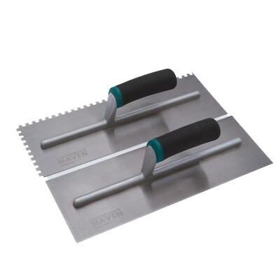 Set of 2 - 14 x5  Plastering Notch Concrete Trowels Tools For Tile Work - MAVEN