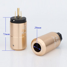 EU US AU Schuko Power Plug Amplifier AC Cable HIFI Audio gold platedConnector
