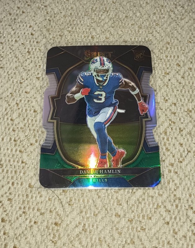 2022 DAMAR HAMLIN SELECT CONCOURSE BLACK GREEN DIE CUT RC PRIZM (BILLS)