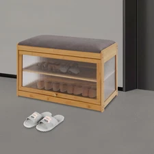 Entryway Shoe Bench Shoe Rack Bench with Cushion Shoe Rack Bench w/Storage Space
