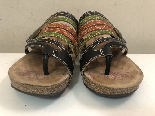 Women’s L’artiste Spring Step Calen, sz 5.5/36 Multi Leather Cork Wedge Sandal - Picture 8 of 12