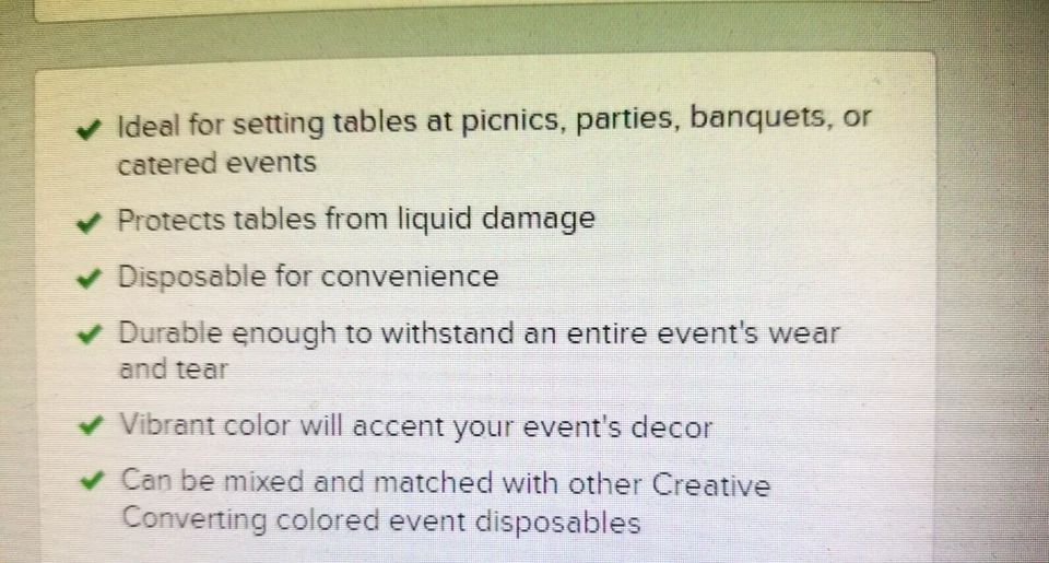 (12) CREATIVE CONVERTING 82" RED PLASTIC ROUND TABLE COVER SINGLE USE, USA MADE - Image 4 of 4