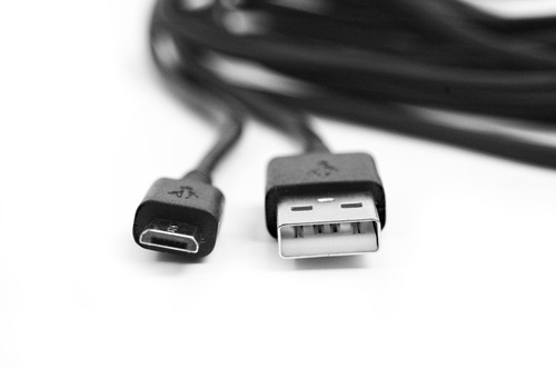 Cable negro de datos/cargador USB de 2 m para teléfono Motorola ATRIX 4G MB886, MB860 - Imagen 3 de 5