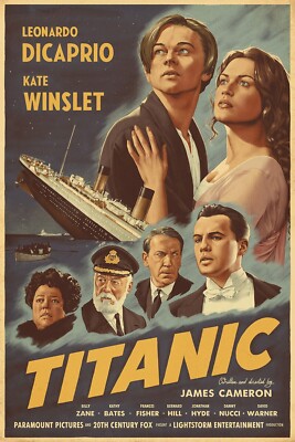 1997 Titanic Movie Poster Print Jack Dawson Rose Leonardo DiCaprio   