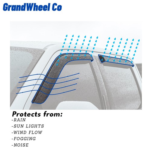 Sun Rain Visors Wind Rain Guards for 2024-2025 Toyota Grand Highlander - Picture 7 of 7