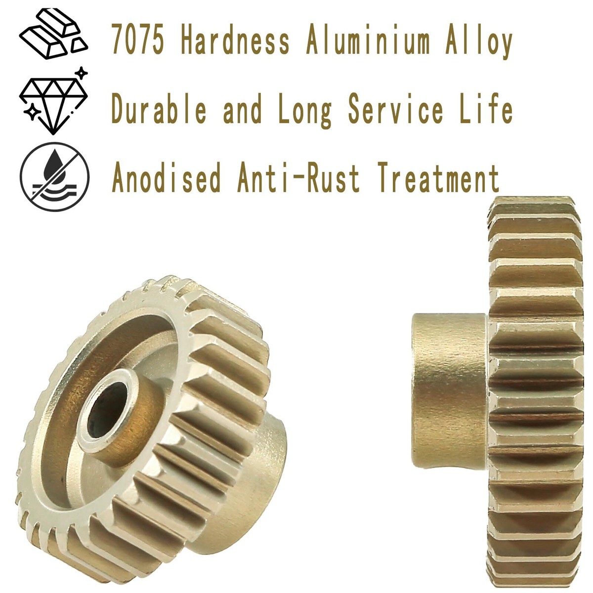 JIECHUN 48P Pinion Gear Set - 24T 25T 26T 27T 28T For 1/10 RC Cars (3.175mm Motor Shaft)