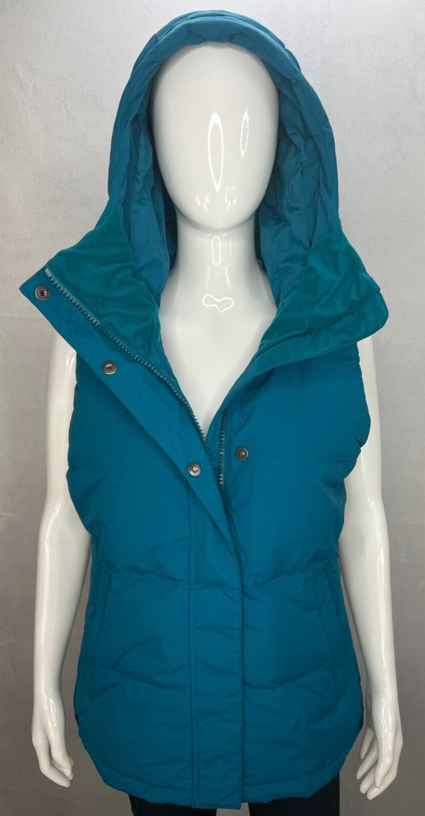 Duluth Trading Company Women's Ruffer Puffer Hooded Down Vest SM Blue BHR NWT image 4