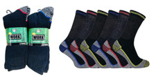 6 Pairs Men's Anti-Sweat Breathable Heavy Duty Cotton Bamboo Work Socks