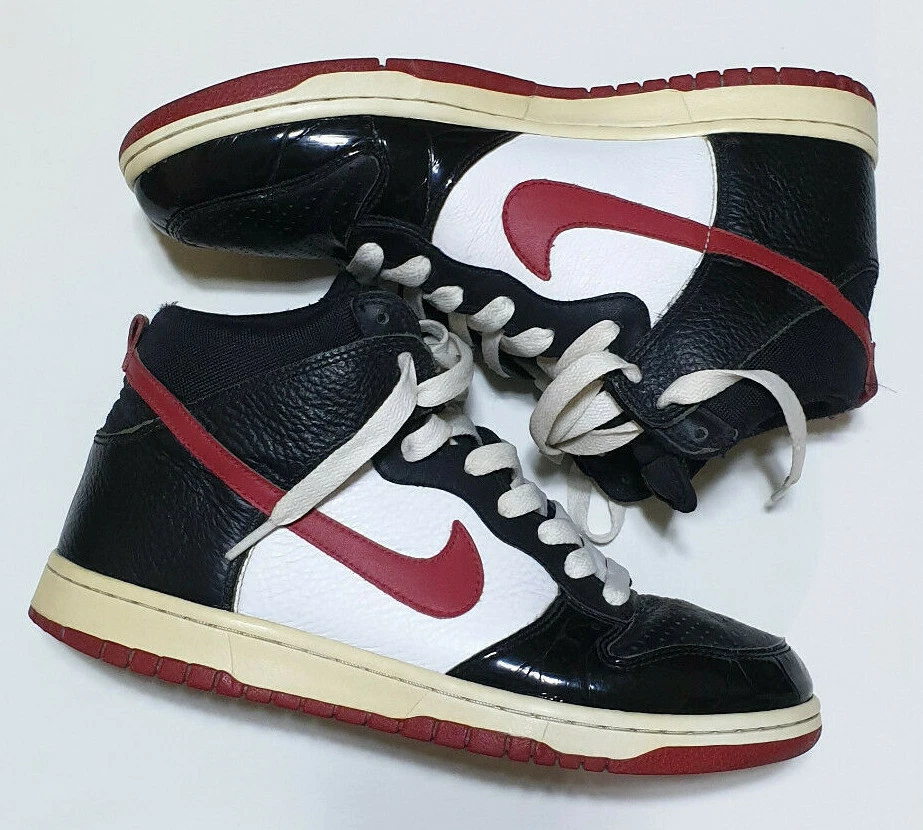 Nike dunk high top red and white