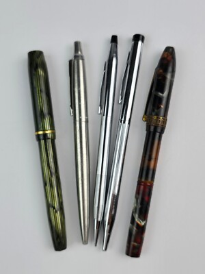 Vintage Fountain Pen Ink Pen & Pencil Lot Cross Parker Berwick 2- Work 3-don't