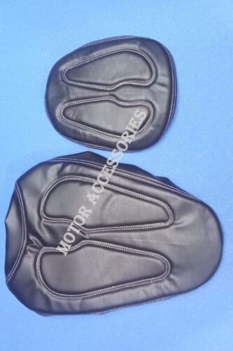 Fits Royal Enfield New Himalayan 450 Black Seat Cover With Red Stitching Pair - Picture 3 of 11