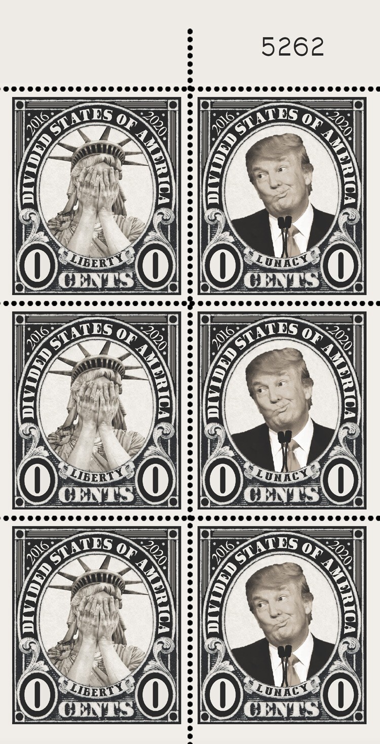 Trump - Liberty / Lunacy - (Artistamp, Faux Postage, Cinderella)