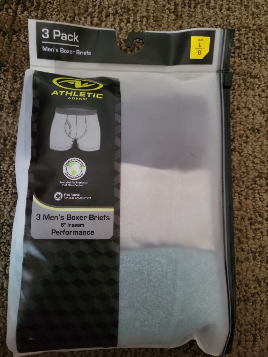Athletic Works Men's Performance Boxer Briefs Underwear Size