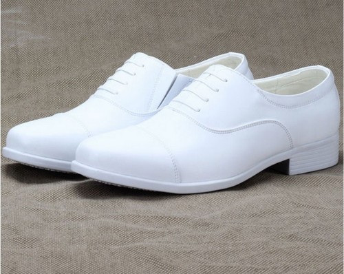 Mens Cap Toe Wedding Groom Oxford Dress Formal Shoes White Shoes Casual Business - Picture 7 of 14