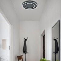 Helestra Led Deckenleuchte Sona Doppelring In Mattschwarz Dimmbar ø60Cm
