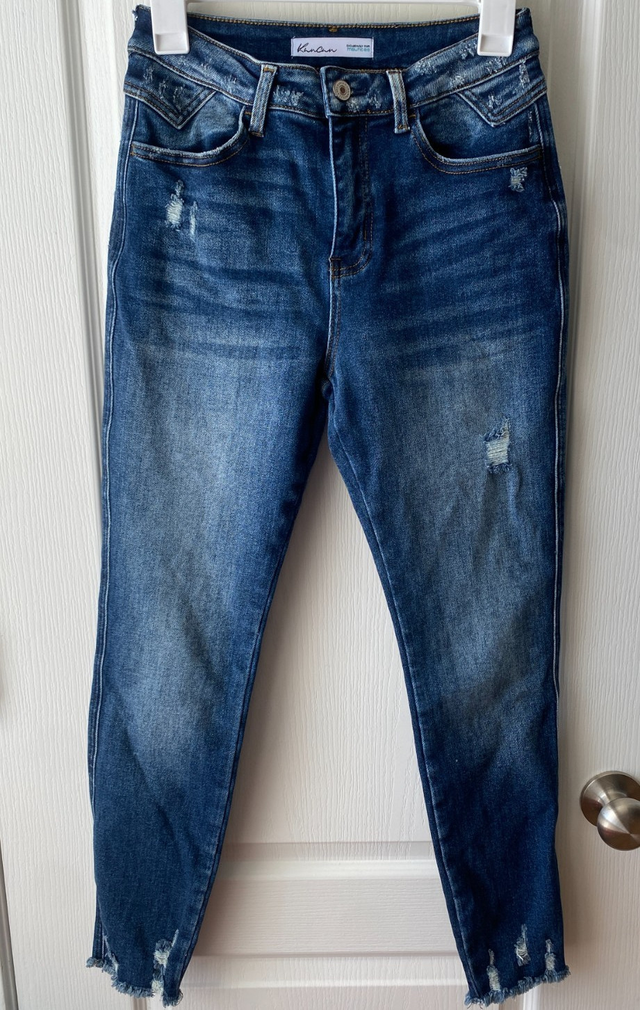 KanCan  Curvy High Rise Frayed Hem Skinny Jean Size 26 - 2025 - Dark Wash