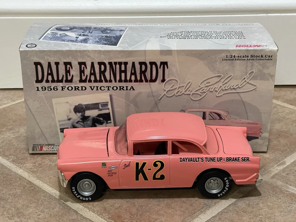 1956 Dale Earnhardt K2 K-2 Ford Victoria ALL PINK 1st Car NASCAR Action 1/24 - Image 3 of 4