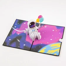 Greetings From an Astronaut - Pop Up 3D Greeting Card with Envelope