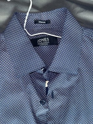 Jones New York Signature Slim Fit Blue Long Sleeve Button Up Dress Shirt,  Medium | eBay