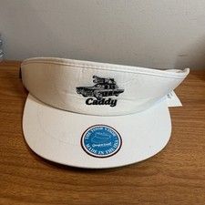 The Caddy Caddy White Golf Tour Visor Adjustable Strap Back Made In USA Imperial