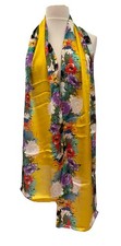 Image of BIBA Tokyo Garden Border Skinny Long Silk Scarf - PRETTY! NEW!