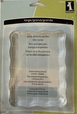 LARGE ACRYLIC BLOCK for Clear Stamps 3.7  'x 5'' Inkadinkado  No Slip Grip  Images  