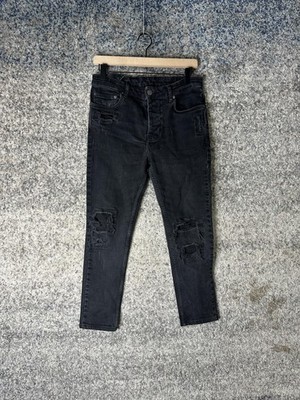 Ksubi Jeans Mens 30 Black Distressed Skinny Stretch Denim Made In Turkey