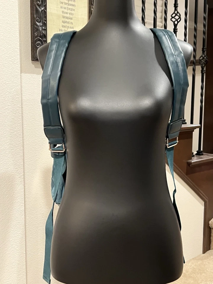 Tommy Bahama Verde azulado increíble mochila acolchada con bolsillos con cremallera para computadora portátil Foto 3 de 4