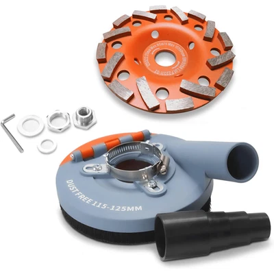 FANZTOOL Absaughaube für Winkelschleifer + 125 mm Diamantschleiftopf PROFI QUALITÄT