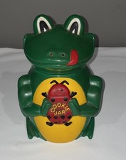 Vintage | 1998 Working Fun-Damental Frog Cookie Jar Plastic Working Noise Ribbit