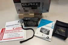 Canon ELPH Jr. 35mm Film Camera Black Compact Point Shoot W/Box. See Pics