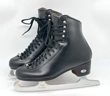 Leather Riedell Boys Figure Skates Sz 5 W/ Quest Onyx  Blades
