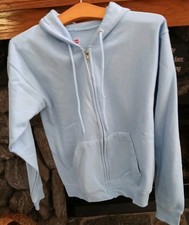 Hanes EcoSmart ComfortBlend Full Zip Hoodie Light Blue Small Fleece Hooded