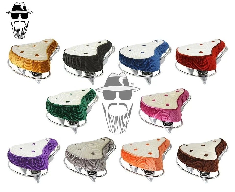 ORIGINAL LOWRIDER 2 Tone Cruiser Bicycle Button Velour Saddle Lowrider Bike Seat