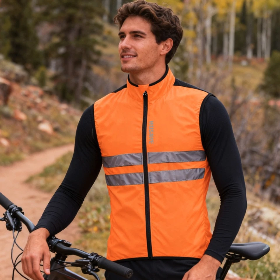 WOSAWE Hi-Viz Cycling Vest High Visibility Running Gilet Reflective Windbreaker - Image 4 of 4