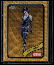 2025 Topps Chrome Marvel #154 Domino Gold Wave Refractor #/50