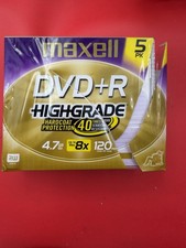 MAXELL DVD R High Grade - 4.7 GB - 120 min w/Hardcoat Protection 5 pack - NEW