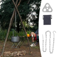 For Camping Hanging Tripod Hanging Pot Rack Length 85cm Stainless Steel