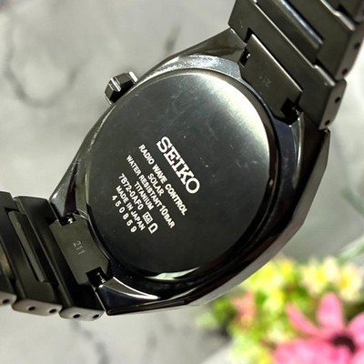 SEIKO ASTRON Nexter Black Titanium Watch Model SBXY083 Excellent