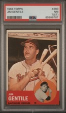 1963 Topps #260 JIM GENTILE PSA 7 ST BALTIMORE ORIOLES Greeted Baseball Card Vtg