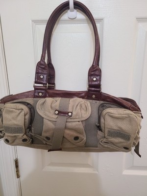 Vintage Diesel Canvas And Leather Shoulder Bag
