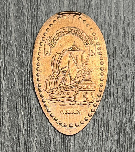 Disney Pirates of the Caribbean Pressed Penny Elongated Coin Ship Souvenir