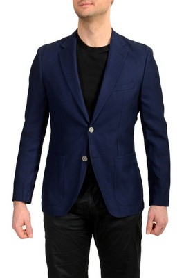Hugo Boss Men's ''Janson5'' Regular Fit Blue Wool Two Button Blazer US 38R IT 48R