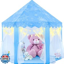 EVOIONOS Frozen Princess Tent for Girls, Kids Play Tent with Snow