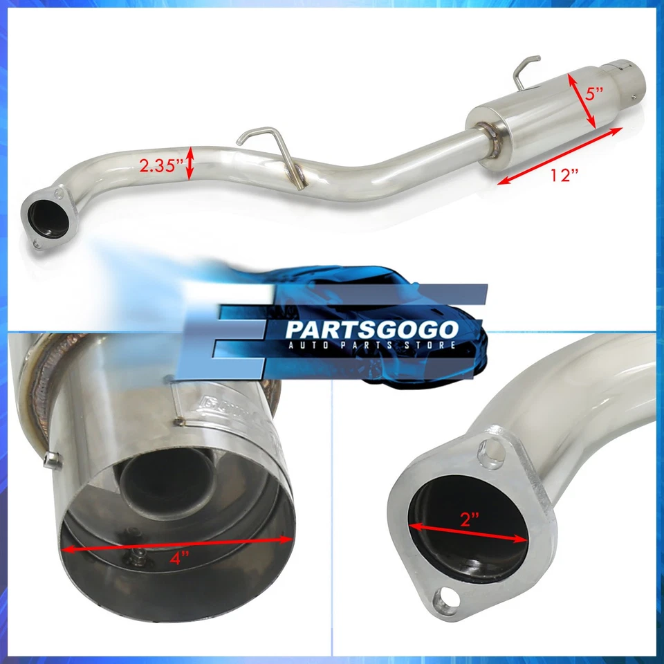 For 99-03 Mitsubishi Galant 2.4L 4G64 S/S Catback Exhaust 4" Muffler Tip GODSNOW - Image 2 of 4