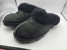 Women's Shoes UGG COQUETTE Sheepskin Slide Slip On Slippers Size 8 Black