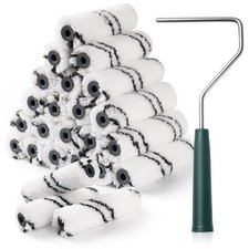 Microfiber Paint Roller Covers 24 Pack 4 Inch 3/8 Inch Nap Frame Small Rollers